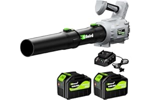 Sihuird Leaf Blower Cordless,2 x 21V 6.0Ah Battery and Charger, with 680CFM 190MPH Electric Cordless Leaf Blower, 5-Variable Speed & Turbo Mode, Blowers for Lawn Care- (2x6.0A-Grey)