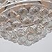 RS Lighting Chandelier Ceiling Fan with Crystal for Room Decoration 42 Inch Shrinkable Blades Invisible Ceiling Fan Led 32W Has 3 Light Color for Indoor Outdoor Living Dining Room Corridor (Gold)