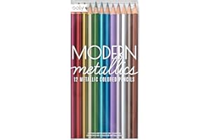 Ooly Modern Metallic Colored Pencils, Drawing and Coloring Pencils for Kids and Adults, Colorful School Supplies for Any Arts and Crafts, Great for Adult Coloring Books, Set of 12 Colors