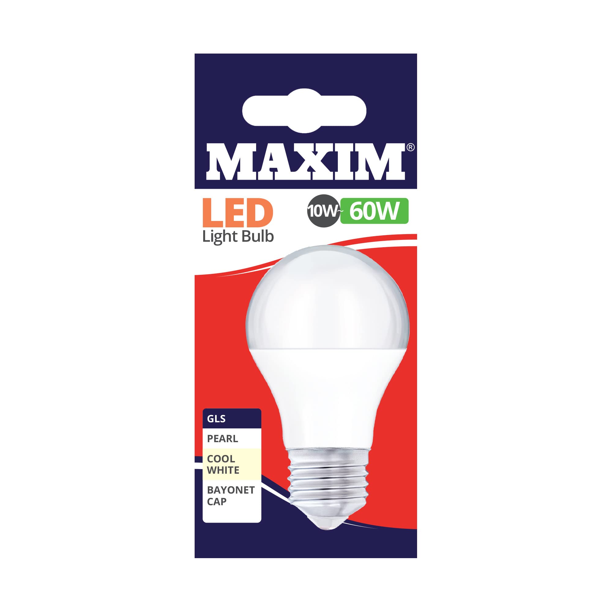 Maxim LED GLS Edison Screw (Cool White) - 10watt (60watt) (Pack 10), 60MLGESCW5X10
