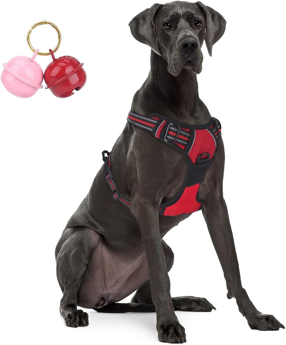 Belababy Dog Harness Small Medium Large No Pull, Adjustable Reflective Front Clip Dog Harness with Easy Control Handle