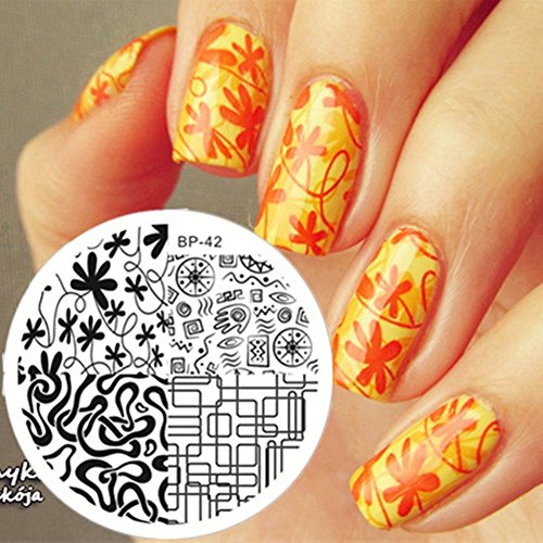 Born Pretty Nail Art Stamping Template Image Plate Mixed Abstract Lines BP42