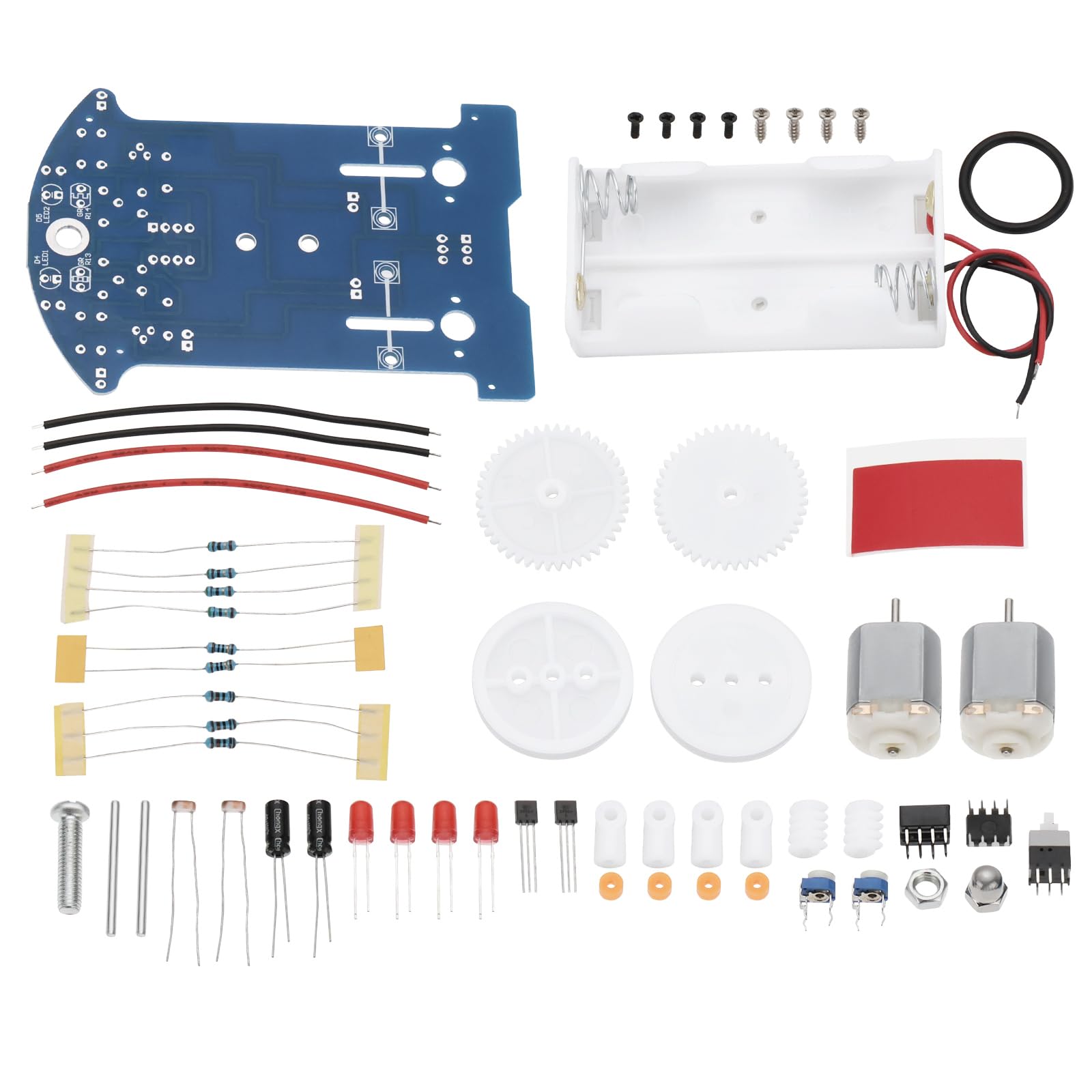 The Lord of the Tools 1 Set Smart Car Soldering Project Kits D2-5 Smart Tracking Robot Car Sets Soldering Learning Electronics Set for DIY Electronics