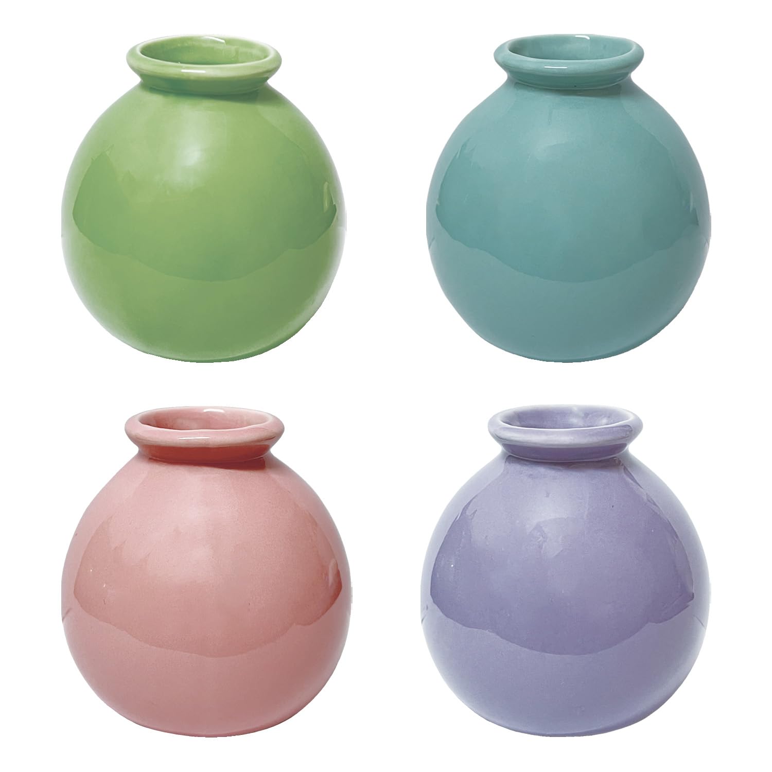 Photo 1 of 4 Pcs Colorful Ceramic Flower Vases, Minimalist Planters, Ceramic Bud Vases, Table Centerpiece Decorations for Classroom, Office, Living Room, Garden