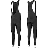 YKYWBIKE Cycling Bibs Men Thermal Bike Pants for Men Winter Cycling Bib Pants Fleece Padded Riding Tights Biking Stirrup Pant