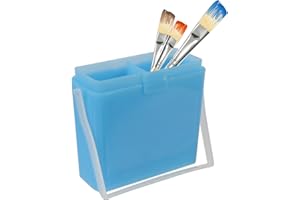 Tearom Foldable Paint Brush Washer Cup - Portable Water Container for Cleaning Brushes - Plastic, Compact Design (3-in-1 Blue)