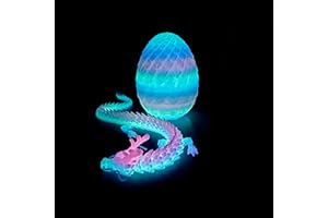 GENERIC Glowing at Night 3D Printed Dragon Egg Model,Dragon Inside Egg,Flexible Joint Dragon Figurines, 3D Printing Stuff,Stress Relief, Fidget restlessness, ADHD Toys, Surprise Fantasy Gifts