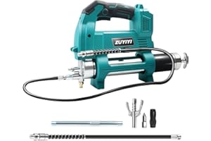 ZUYIYI Cordless Power Grease Gun for Makita 18V Battery (NOT Included), 12000 PSI, 5.7 oz/min Electric Grease Gun Kit, 17 OZ Capacity, with 35.4" & 11.8" Hose, LED Light for Machinery Maintenance