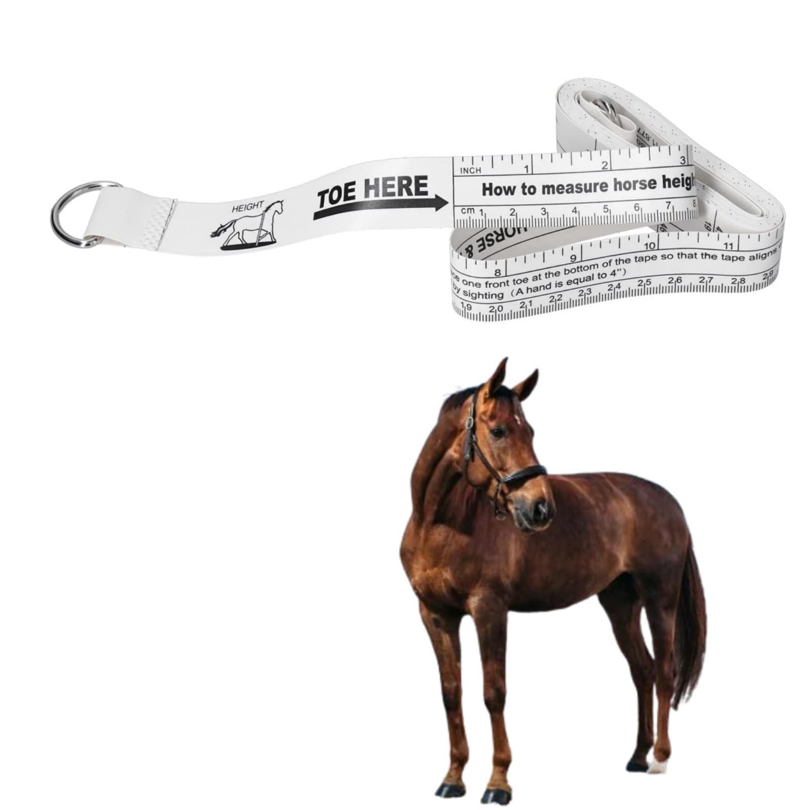 Beufee Tape Measure Portable Animal Weight Tape Measure, Cattle Body Weight Tape Measure Horse Bust Height Measuring Tape Farm Equipment for Animal Livestock Body Weight, 2.42m