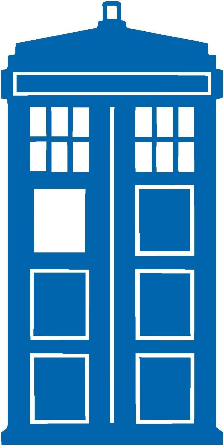 DOCTOR WHO TARDIS vinyl Sticker Decal (2" x 4", Azure Blue)