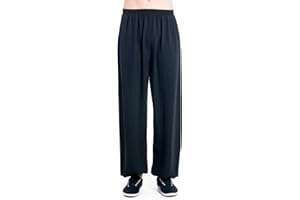 ICNBUYS Men's Kung Fu Tai Chi Pants Cotton Silk