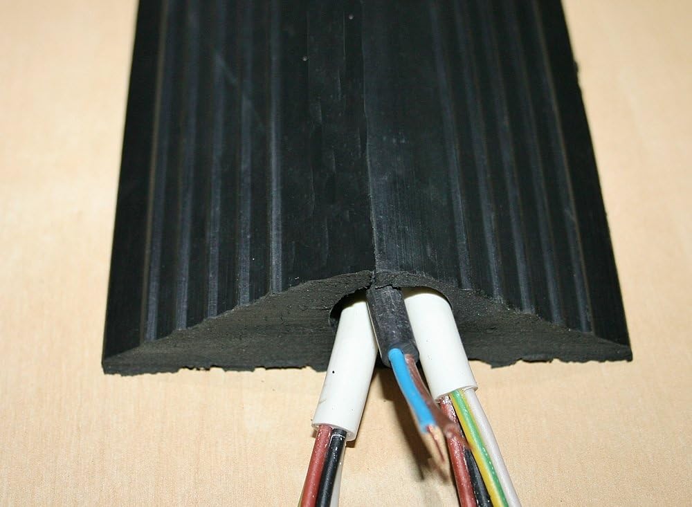 Heavy Duty Black Rubber Floor Cable Wire Cover Tidy Protector Safety