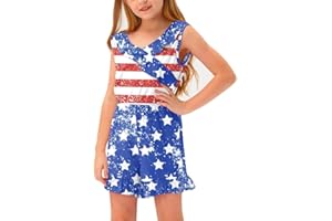 BesserBay Girls Summer Sleeveless Romper Ruffle Trim Casual Jumpsuit 4-14 Years