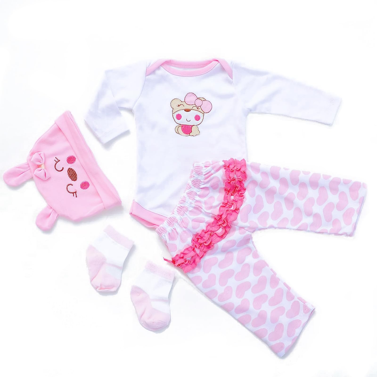 ZIYIUI Reborn Baby Dolls Clothes New Reborn Babies Clothing Fit Suit for 20-22 inch Dolls Cute Reborn Clothes 0-3 Months