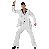 Morph Saturday Night Disco Costume Men 70s White Leisure Suit for Men 70s Fever Outfit Halloween Costumes For Adults
