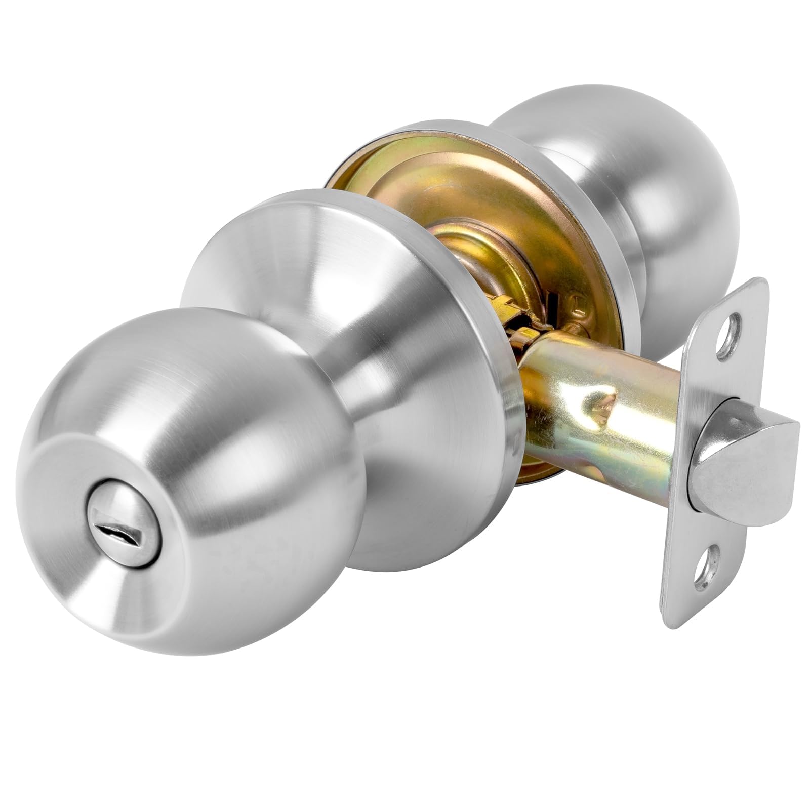 Photo 1 of RAFECIEE Privacy Door Knob Keyless Door Knobs Interior with Lock Bathroom Door Knob with Lock Satin Nickel Doorknob