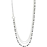 Silver Long Pearl Necklaces for Women Pearl Beaded Link Chain Necklace Mom Gifts Elegant Costume Jewelry for Women