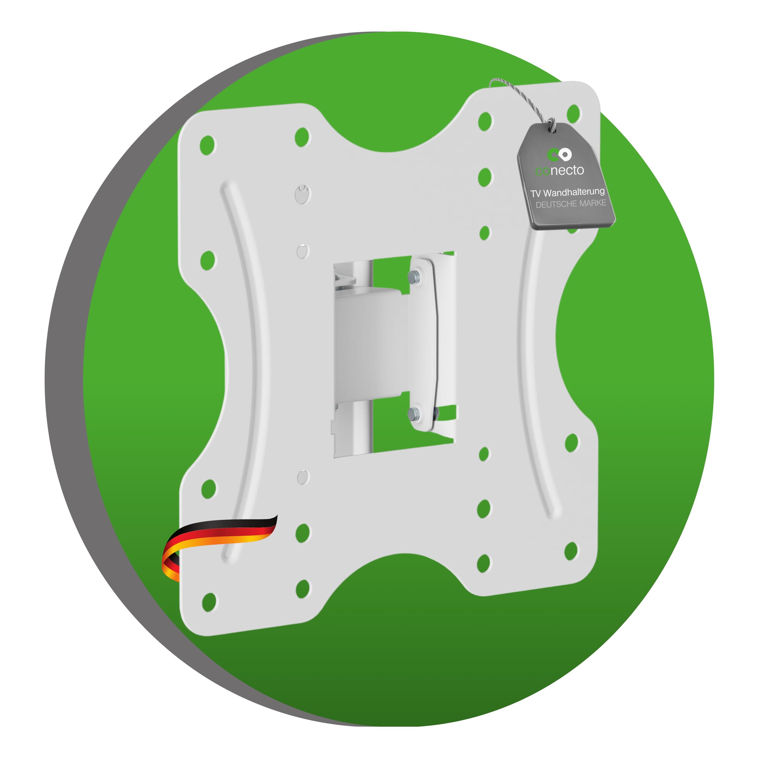 conecto TV Wall Mount Tilting and Pivoting Universal Bracket Max. VESA 200 x 200 mm for 23-42 Inch Flat & Curved Heel Monitor up to 30 kg White