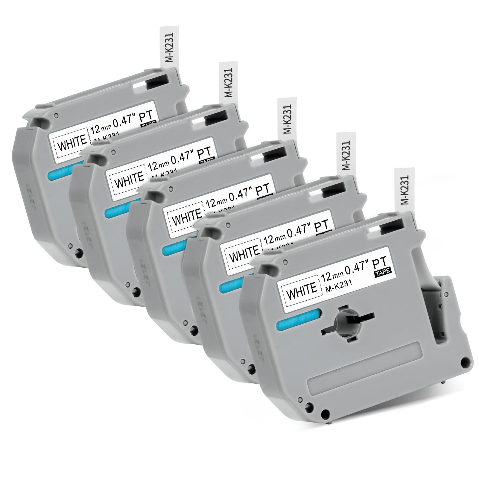 Photo 1 of 5 Pack M-K231 Label Tape Compatible with Brother Label Maker Tape 12mm 0.47 M231 MK-231 M Label Maker Tape Refills for Replacement of Brother PTouch PT-M95 PT-65 PT-45 PT-70BM PT-80