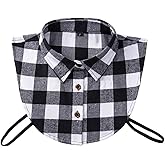 OOCC Cotton Plaid Shirt with Detachable Dickey Collar
