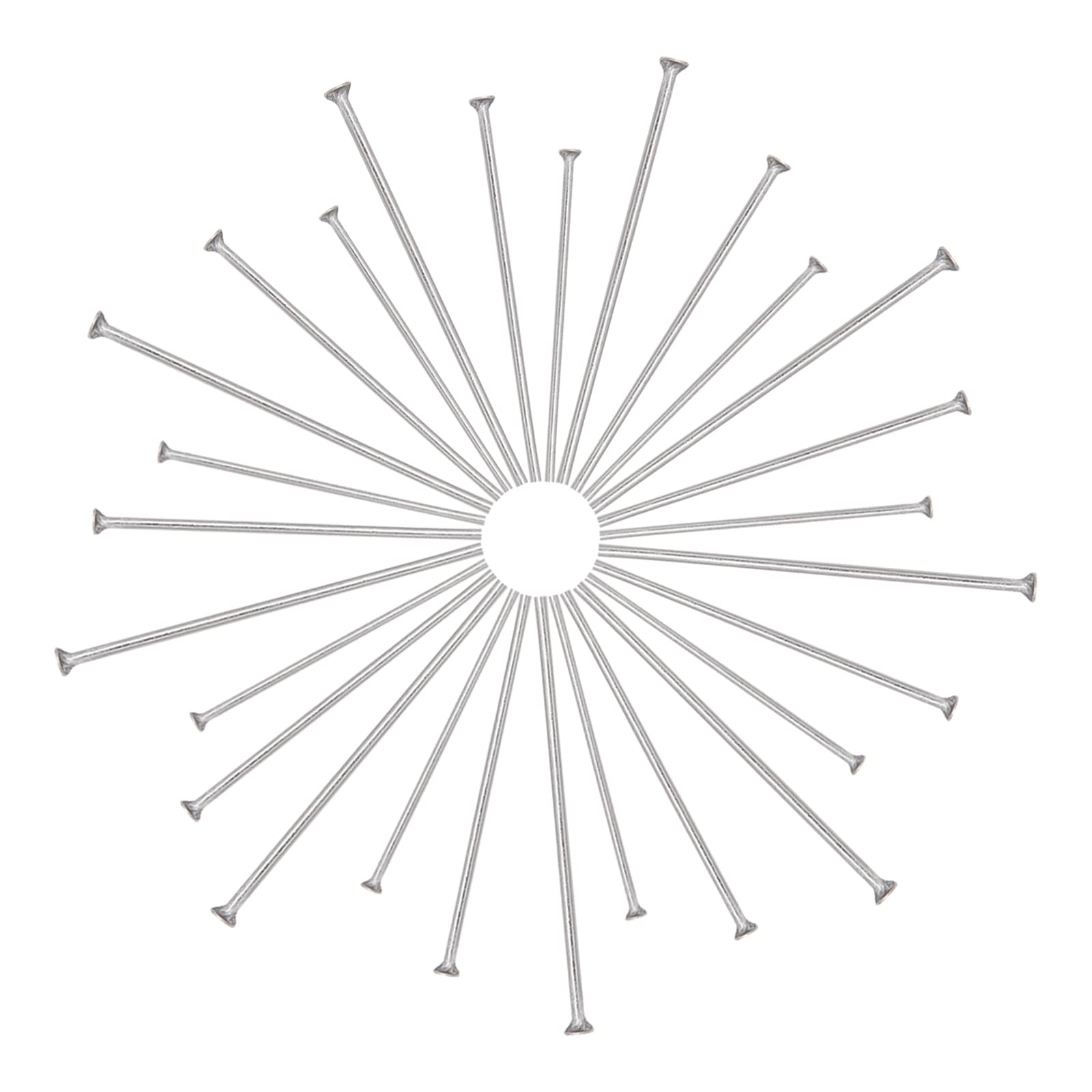 SUNNYCLUE 1 Box 600Pcs 3 Size Head Pins Flat Headpins Open Eye Pin Findings Stainless Steel Eyepins for DIY Necklaces Bracelets Earrings Jewellery Making Accessories Craft Pins Supplies