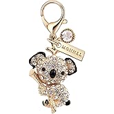 MC124 Crystal Big Koala Bear Lobster Clasp Charm Pendant with Pouch Bag (1 piece)