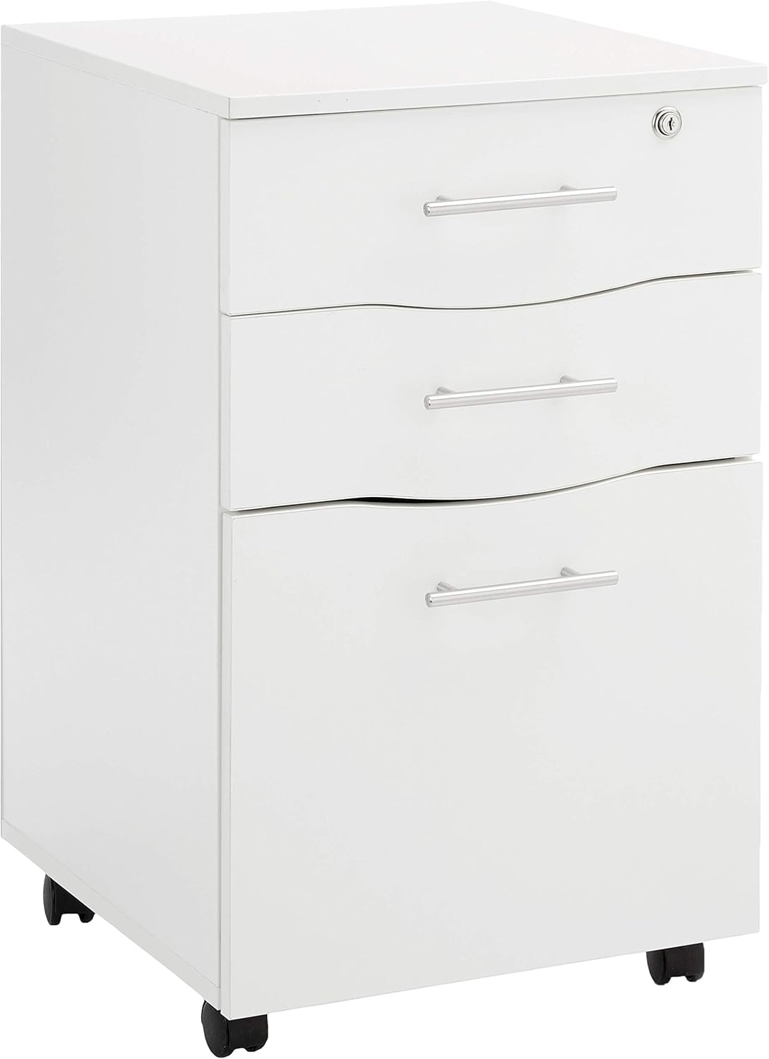 Amazon Com Mobile 3 Drawer Lockable White Under Desk Pedestal