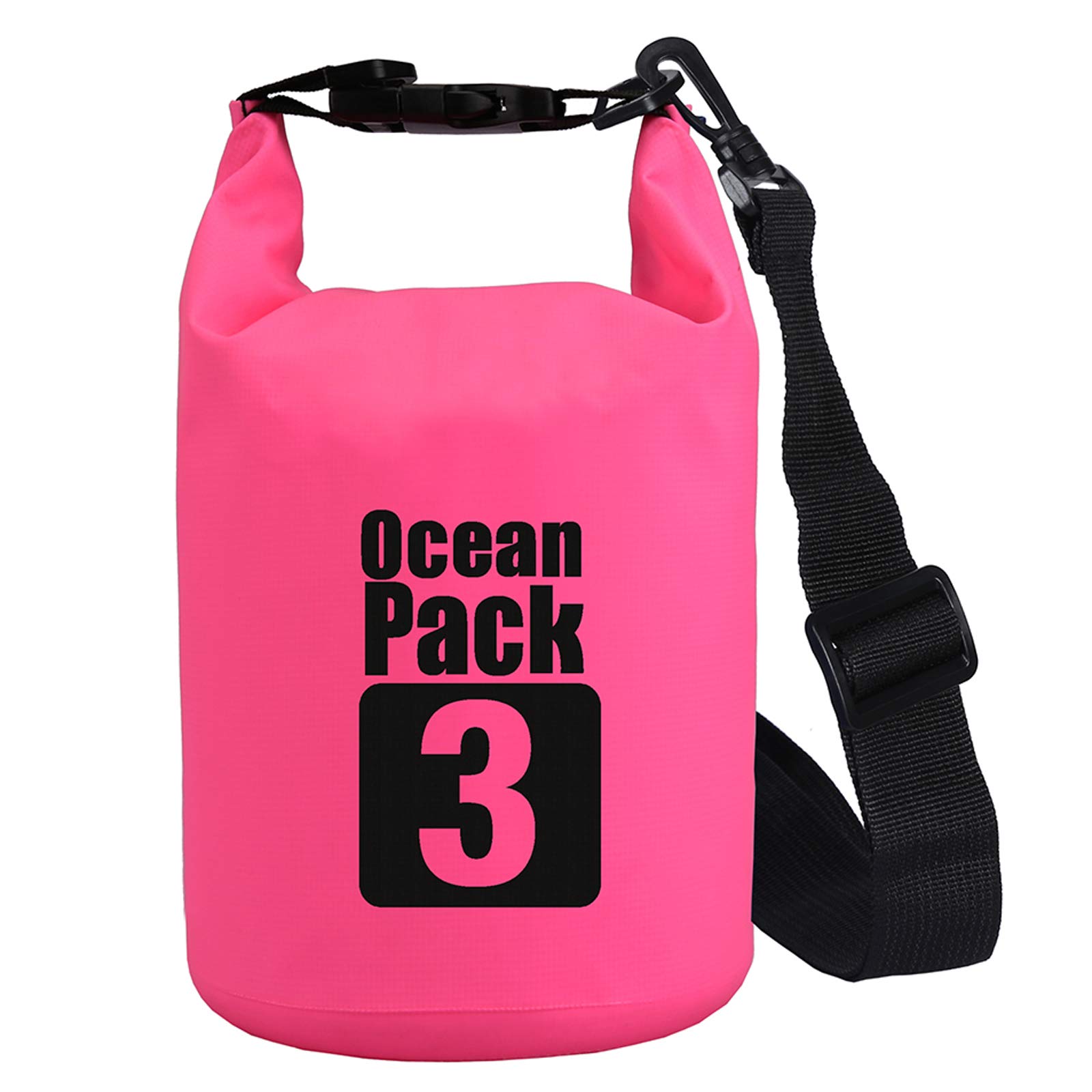 3L Pink 500D Tarpaulin Heavy-Duty PVC Water Proof Dry Bag Sack for Kayaking/Boating/Canoeing/Fishing/Rafting/Swimming/Camping/Snowboarding