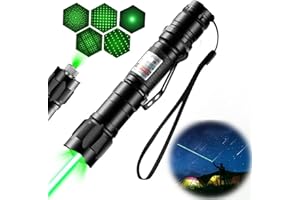 IVVTRYI Long Range Green Pointer Pwith On/Off Switch Button, Pointer High Power with USB Charging Case -Tactical Long Range for Indoor Meetings, Pet Exercising, Outdoor Camping, Astronomy and