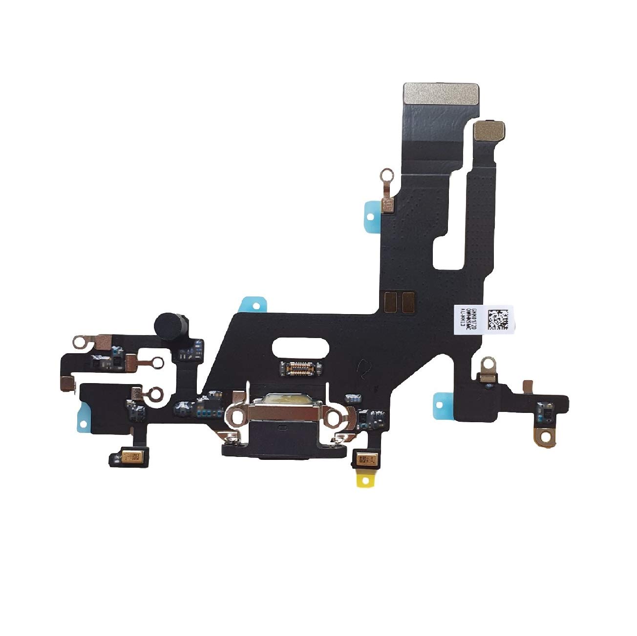 DHLK® Charging Dock connector compatible with iPhone 11 - Charging Port Flex Cable, Black (A2111, A2223, A2221)