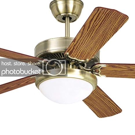 Wolland 52 Vintage Led Ceiling Fan Bowl Light Fixture And 5 Wooden