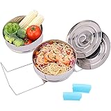 Stackable Steamer Insert Pans- Instant Pot Accessories 6 Qt-2 Silicone handle & Interchangeable Lids–Pressure Cooker Accessor