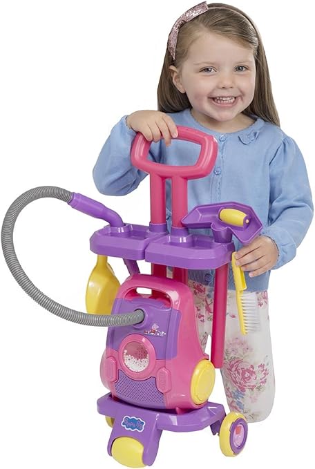 carrito de limpieza con aspirador de juguete