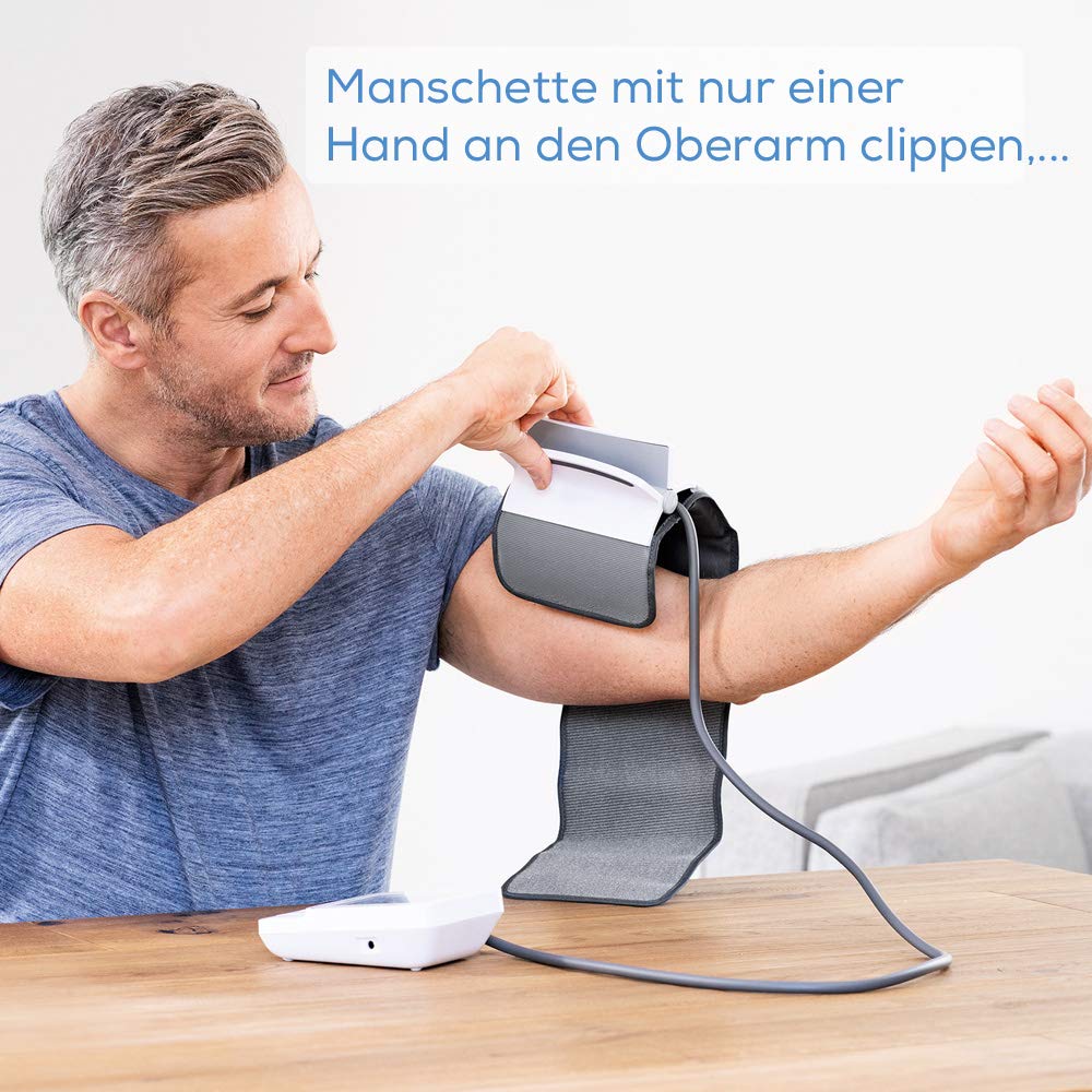 Beurer BM 51 easyClip Oberarm-Blutdruckmessgerät mit innovativer Clip-Manschette für einfaches Anlegen, klinisch validiert, vollautomatische Blutdruck- und Pulsmessung am Oberarm 2
