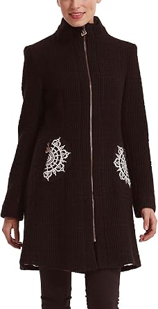 Amazon.com: Desigual L'Adoration - Abrigo de manga larga para mujer, color  negro: Clothing
