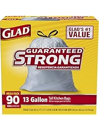 Glad Tall Kitchen Drawstring Trash Bag - 13 Gallon - 90 Count