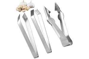 3pcs Stainless Steel Garlic Peeler with Fruit and Vegetable Remover, Garlic Tweezers Garlic Skin Remover Simple Fish Bone Twe