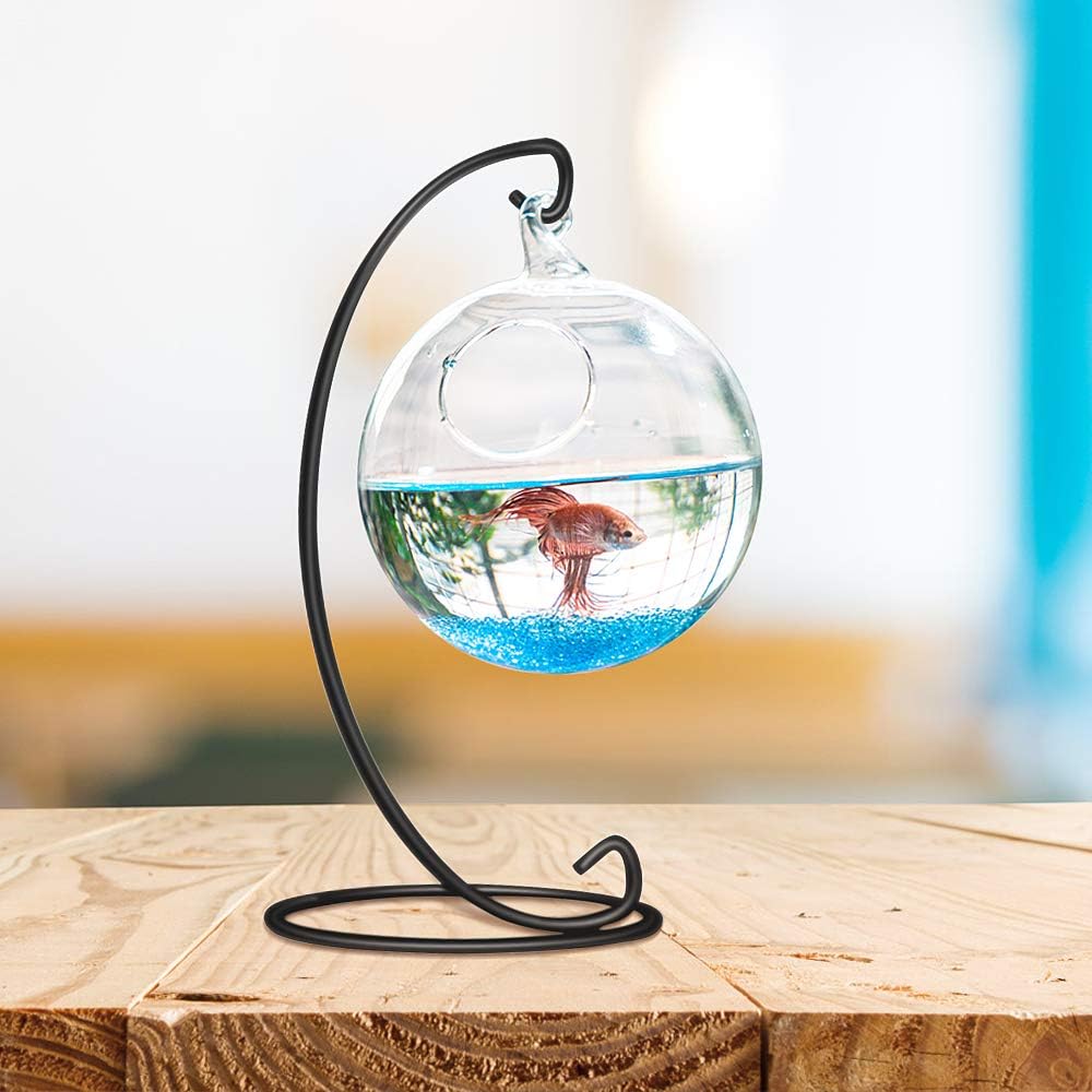 Ornament Display Stand, 3 Pack Iron Hanging Stand Rack Holder for Hanging Glass Globe Air Plant Terrarium, Witch Ball and Home Wedding Decoration(Black)-by YBLNTEK: Kitchen & Dining