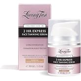 Loving Tan NEW 2 Hr Express Face Tanning Serum, Medium - Hydrating, Natural-Looking Glow Sunless Self Tanner, Dermatologist Tested, Lightweight, Naturally Derived DHA, Vegan &amp; Cruelty-Free - 1 fl oz