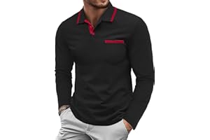 Askdeer Men's Polo Shirts Short Long Sleeve Casual Golf T-Shirts Collared Classic Polo Shirts with Pocket