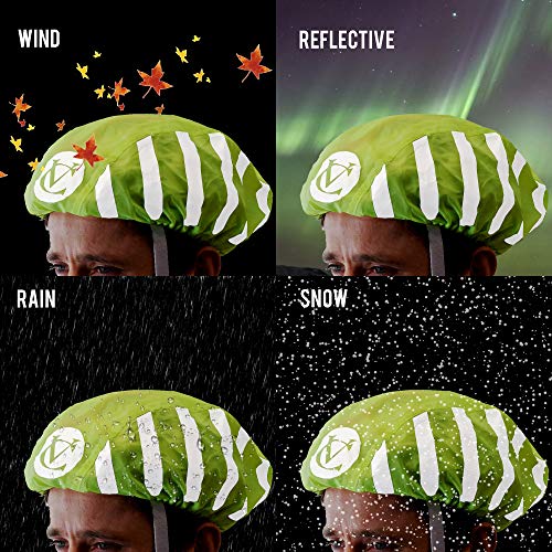VeloChampion VC High Visibility HI-VIS Reflective Helmet Strip Cover Road Safety Cycling Helmet Rain Cover Weather Waterproof Road Mountain Bike Dustproof One Size Fits All