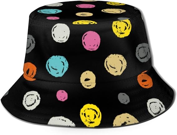 Amazon Co Jp 手書き 丸バケットハット 日よけ帽子 キッズバケットハット 小顔効果 キャップ 漁師キャップ 紫外線対策 軽量 バイザー おしゃれ ワイドつばバケット 折り畳可能 夏 海遊び外出旅行 服 ファッション小物