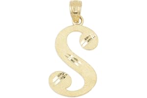 Ice on Fire Jewelry 10k Gold Initial Pendant