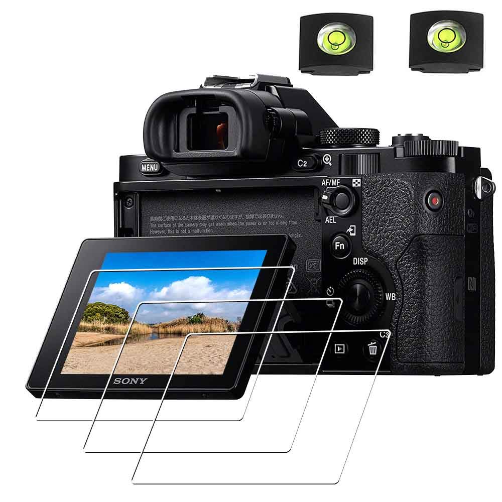 ULBTER A1 Screen Protector for Sony Alpha 1 / A1 Camera & Hot Shoe Cover 0.3mm 9H Hardness Tempered Glass Anti-Scrach Anti-Fingerprint Anti-Bubble [3+2 Pieces]