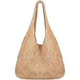 COOKOOKY Crochet Beach Tote bag Summer Beach Bag for Women Aesthetic Mesh Tote Bag Hippie Bag Knit Bag