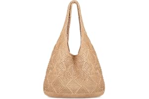 COOKOOKY Crochet Beach Tote bag Summer Beach Bag for Women Aesthetic Mesh Tote Bag Hippie Bag Knit Bag