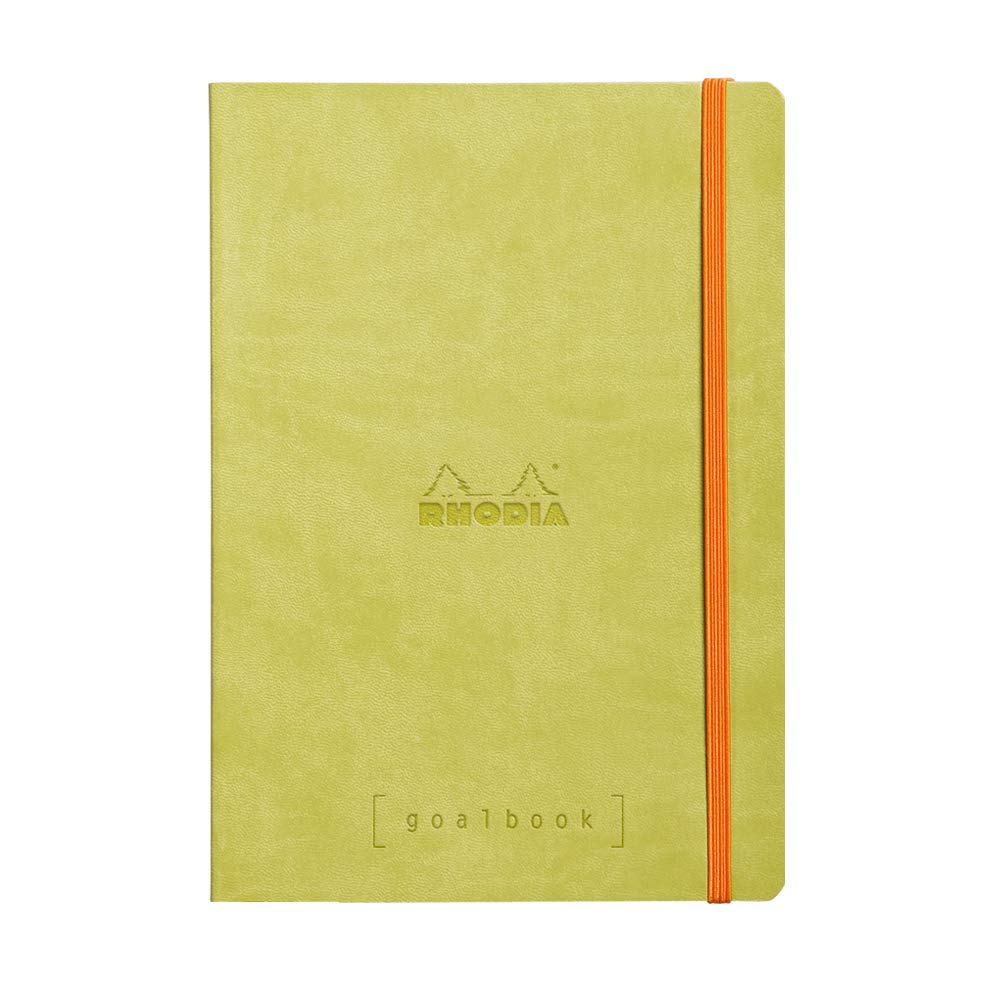RHODIA 117746C - Notebook Bullet Journal Goalbook Anis - A5 14.8 x 21 cm - Dotted - 240 pages - Ivory 90 gsm paper - 2 Ribbons, Elastic Closure - Leatherette