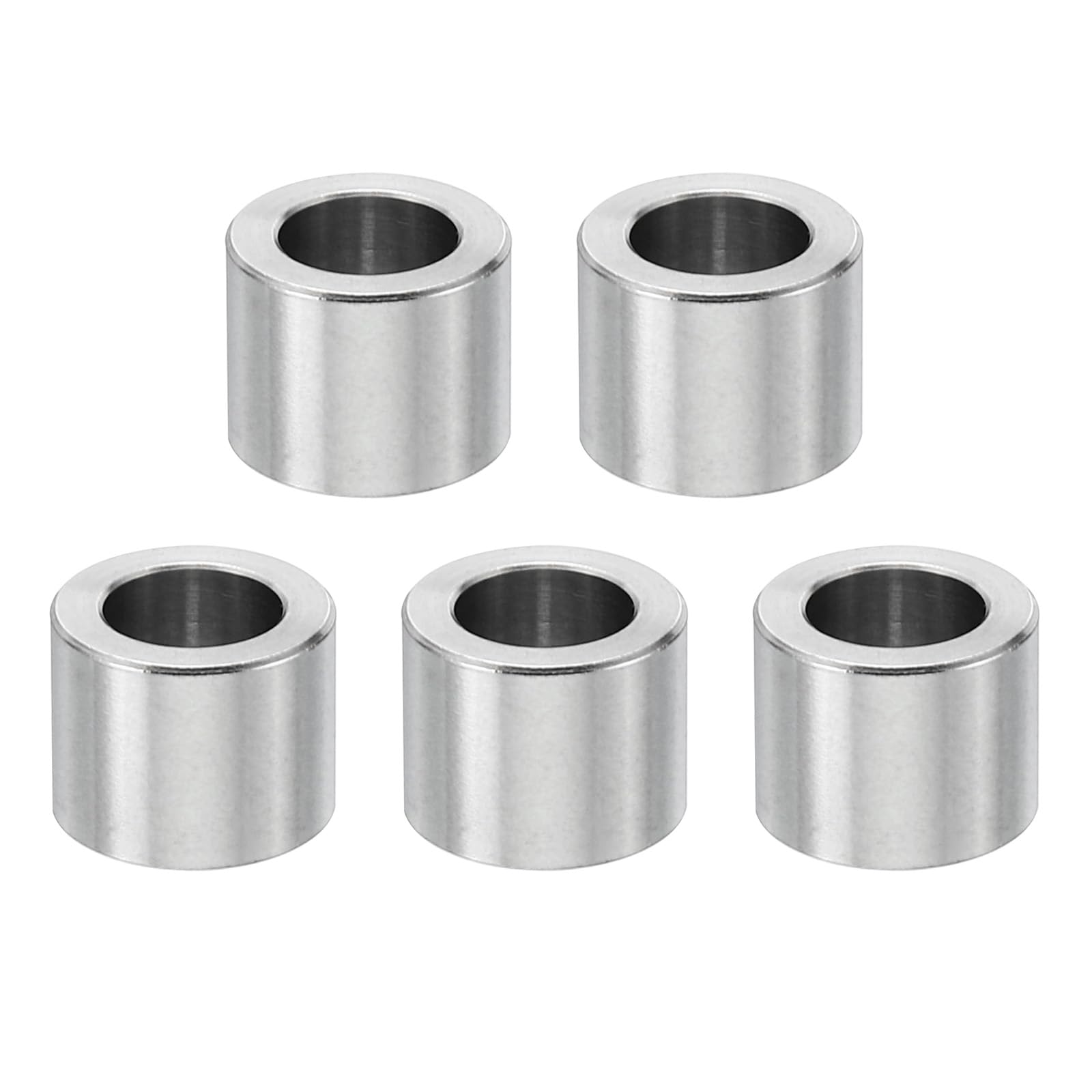 PATIKIL M6 Stainless Steel Spacers, 5 Pcs Metal Spacer Stainless Steel 6.2mm ID x 10mm OD x 8mm L Spacer Screw Standoff Round for 1/4" or M6 Screw Bolts