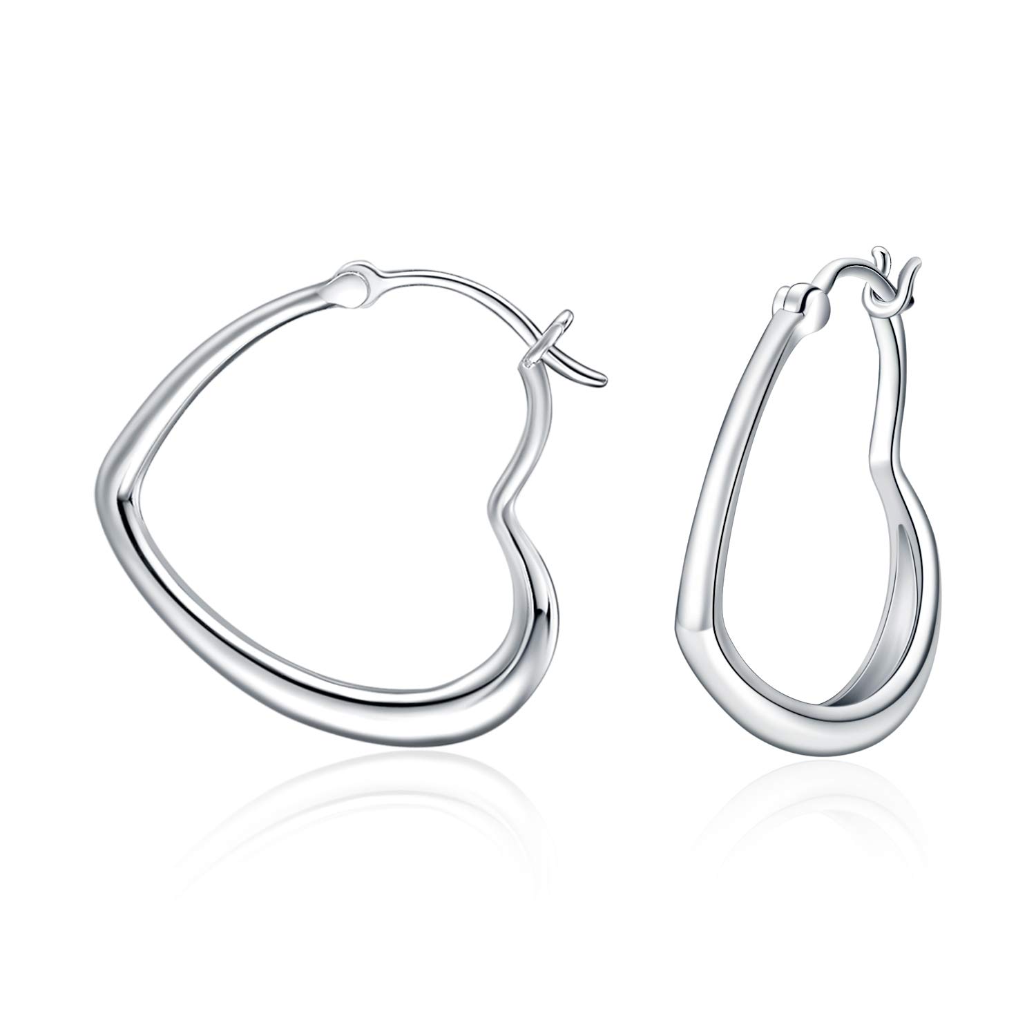 WINNICACA Heart Earrings Sterling Silver 14k Gold Plated Huggie Hoop Earrings Simple Jewellery Gifts for Women Girls
