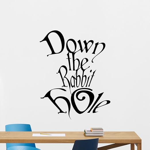 Amazon Com Down The Rabbit Hole Wall Decal Alice In Wonderland